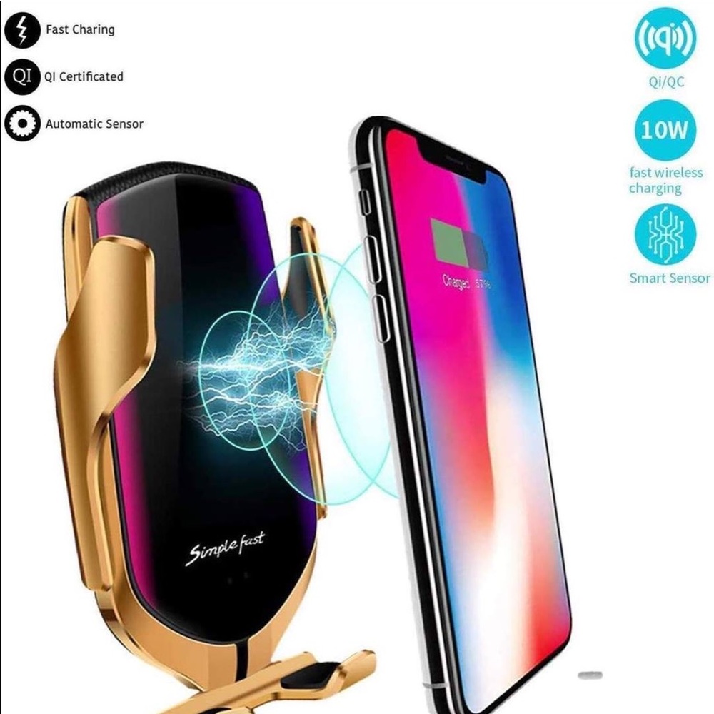 Wireless Phone Charging Car Mount Hands Free Adjustable For Any Phone New In Box